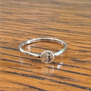 Dainty Silver “J” Initial Ring